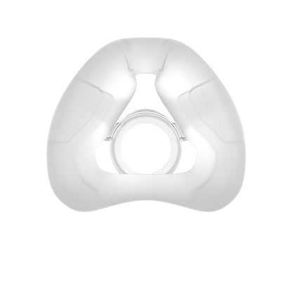 Front view of the ResMed AirFit N20 silicone nasal cushion on its own, on a white background