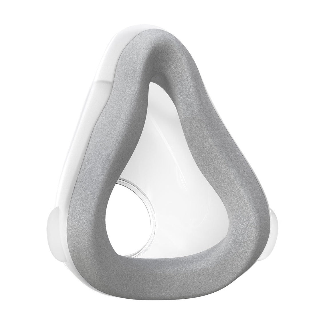 Three-quarter view of the AirTouch F20 foam cushion showing the soft grey rim that rests on your face