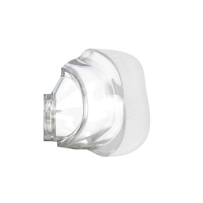 Side view of the AirFit N20 nasal cushion showing the frame ring and the curve that sits over the nose