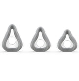 Small, Medium and Large AirTouch F20 foam cushions lined up side by side on a white background