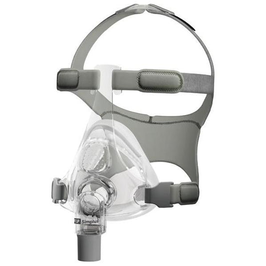 Fisher & Paykel Simplus Full Face CPAP Mask assembly including RollFit seal and ErgoForm headgear