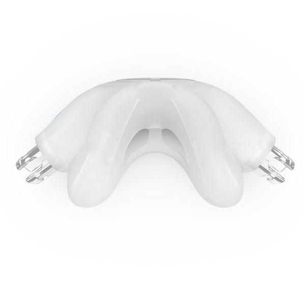 Top-down view of the AirFit N30i cushion showing the cradle opening that rests under the nose