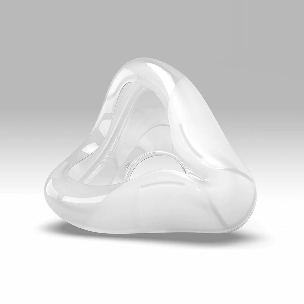 The silicone InfinitySeal cushion from the AirFit F20 by itself, showing the thin, flexible edge that meets your face