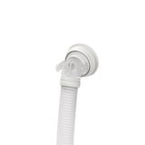 Close-up of the AirFit F40 quick-release elbow with the QuietAir vent ring and short flexible tube