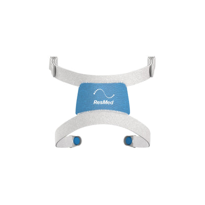 View of the AirFit X30i headgear on its own, with the blue back panel and both magnetic clips