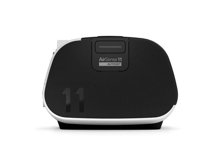 End view of the AirSense 11 AutoSet showing the large 11 mark and the AutoSet label above it