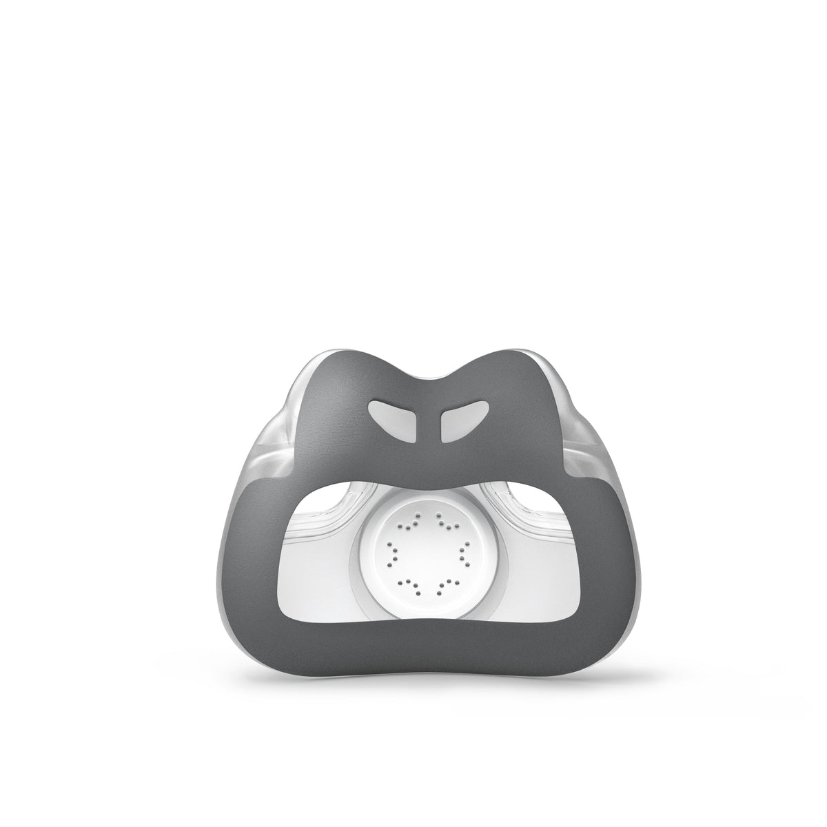 Close-up of the AirTouch F30i ComfiSoft cushion, showing the grey fabric that rests against your face