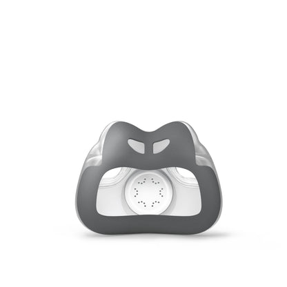 Close-up of the AirTouch F30i ComfiSoft cushion, showing the grey fabric that rests against your face