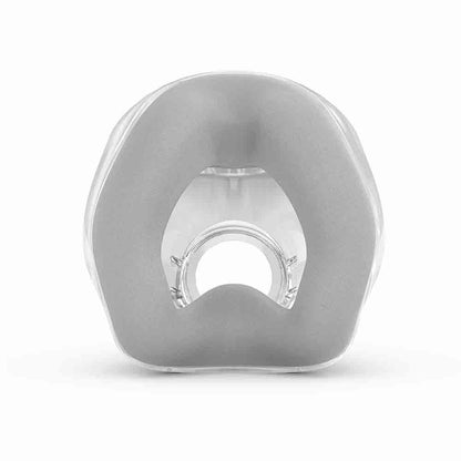 Close-up of the AirTouch N20 cushion from the face side, showing the grey UltraSoft memory foam