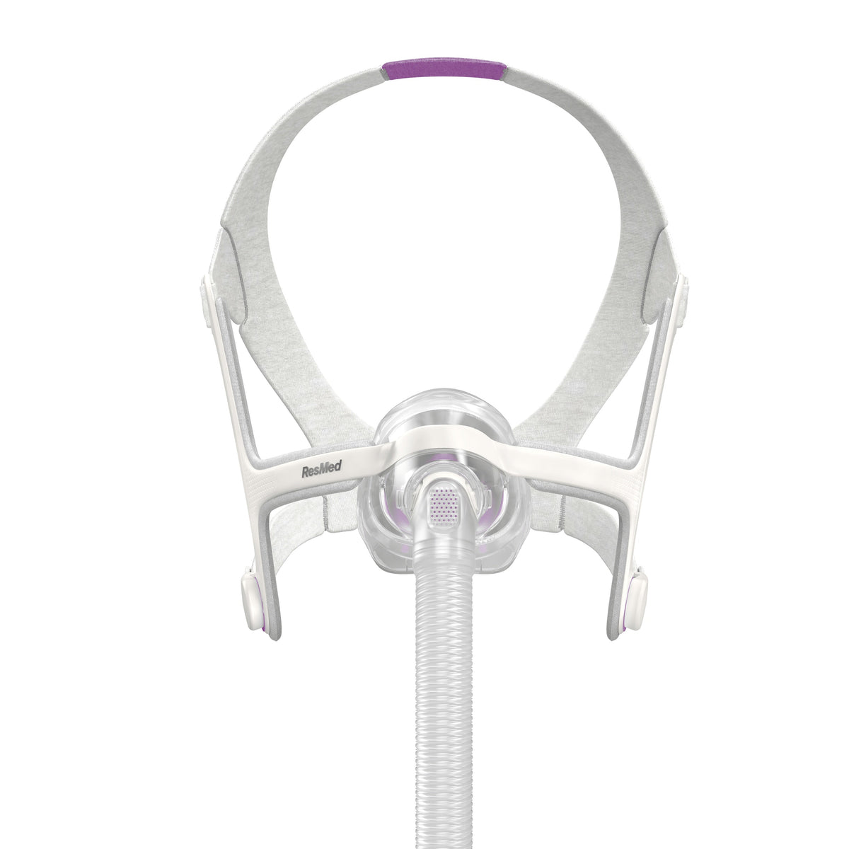Front view of the AirTouch N20 For Her, the Small size finished with lavender accents and smaller headgear