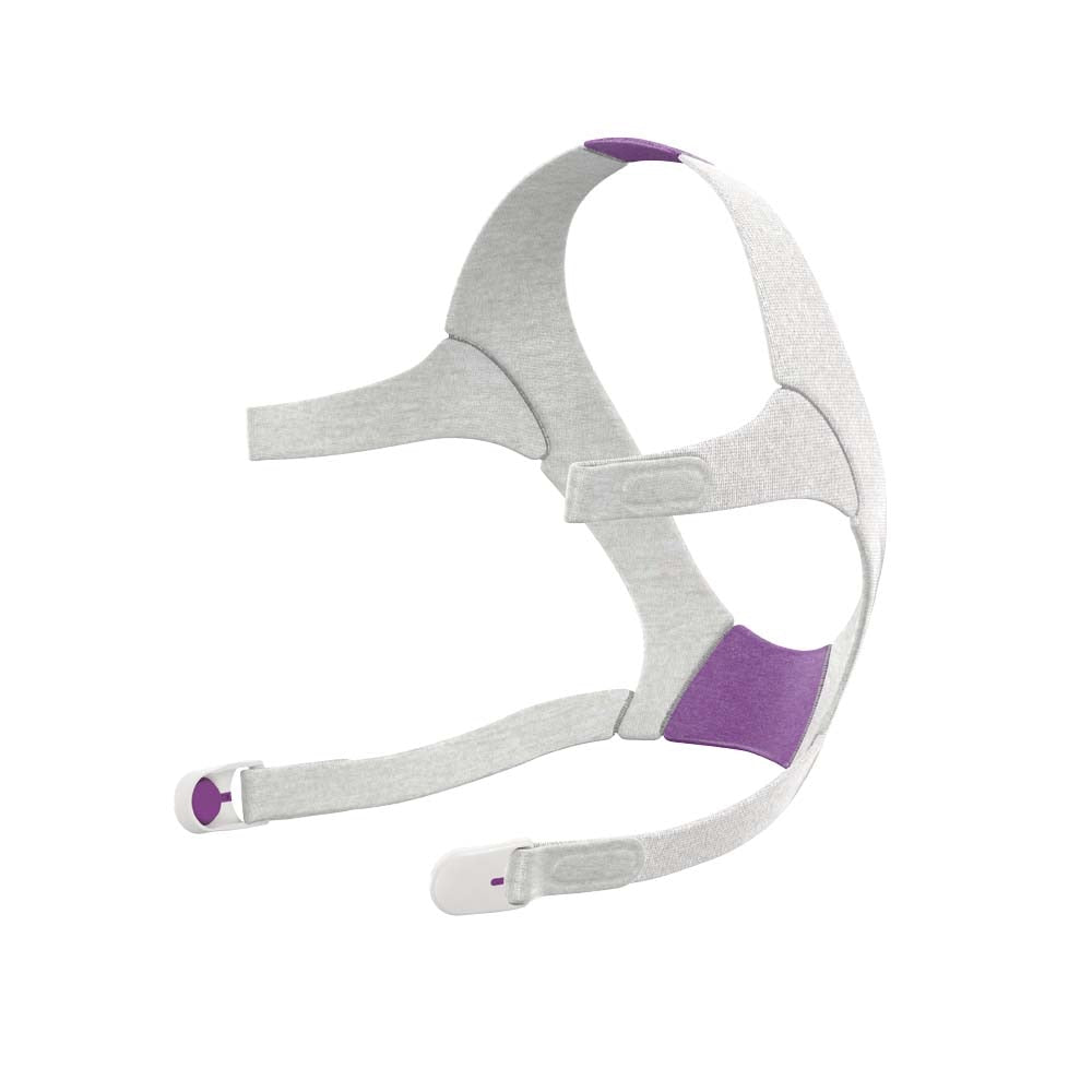 View of the lavender AirTouch N20 For Her headgear on its own, with both magnetic clips attached