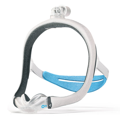 Angled view of the AirTouch N30i showing the cradle cushion, fabric frame and elbow on top