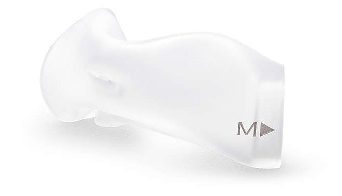 Close-up of a DreamWear under the nose cushion on its own, marked with its size letter