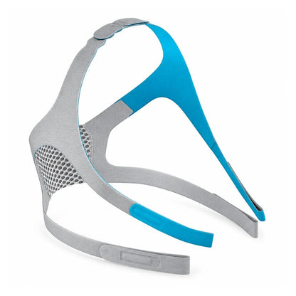 Evora Full replacement headgear shown alone from an angle, grey lower straps and VentiCool mesh panel at the back