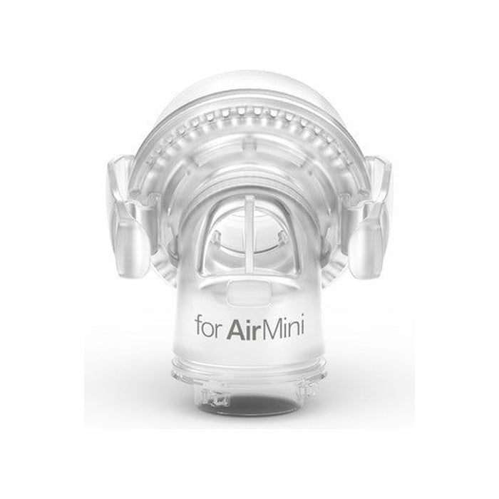 Front view of the clear AirMini full face connector with the for AirMini label printed on it