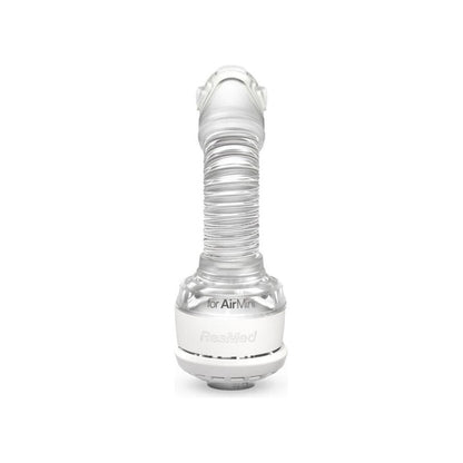 Front view of the AirMini N20 connector standing upright, showing its clear vent module and short flexible joint