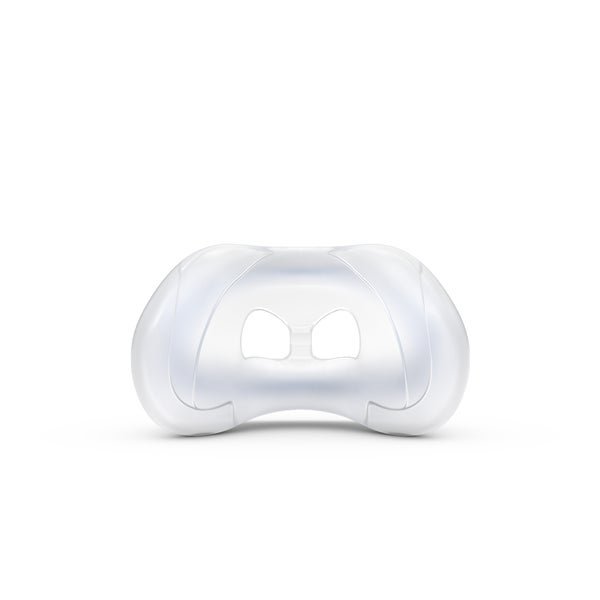 Top view of the AirFit N30 cradle cushion showing the opening that sits beneath the nostrils