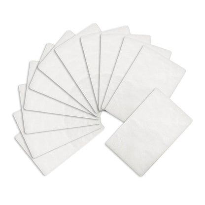 A fan of white hypoallergenic filter pads of the kind that fit ResMed AirSense 10 and S9 machines
