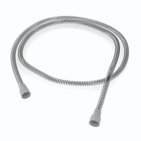 ResMed SlimLine tubing laid out at full length, showing how slim the hose is between its two cuffs