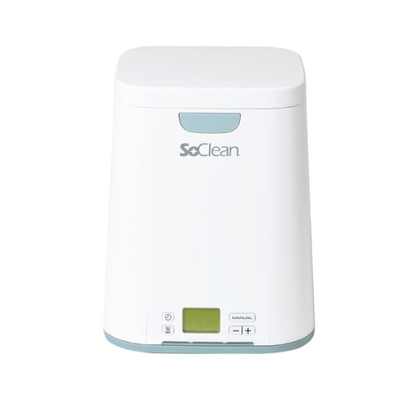 Front view of the SoClean 2 sanitizer with its lid closed, the machine this NovoSleep kit is made to fit