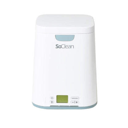 Front view of the SoClean 2 sanitizer with its lid closed, the machine this NovoSleep kit is made to fit
