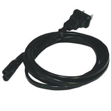 Front view of the ResMed AC power cord, coiled, with its two-prong wall plug and figure-8 connector
