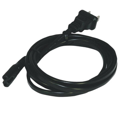 Front view of the ResMed AC power cord, coiled, with its two-prong wall plug and figure-8 connector