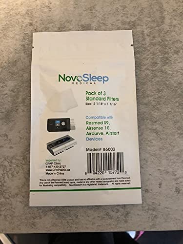 AirSense 10 ClimateLineAir Tubing Standard, 2m Heated Hose and pack of 3 Standard Airsense 10 Filters by Novosleep
